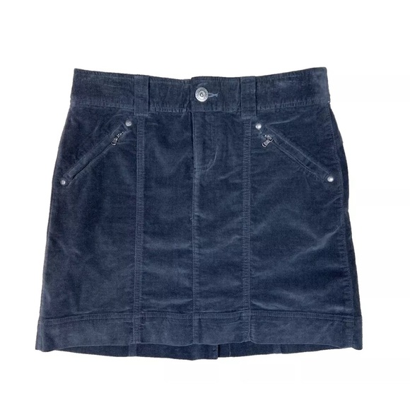 ATHLETA Skirt Womens 4 Roseville Flint Dark Gray Velvet Outdoor Zip Pockets - Picture 2 of 11